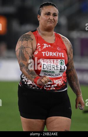 Emel Dereli während der Shot-Put-Leichtathletik-Europameisterschaft 2024 im Olympiastadion am 7. Juni 2024 in Rom, Italien. Stockfoto