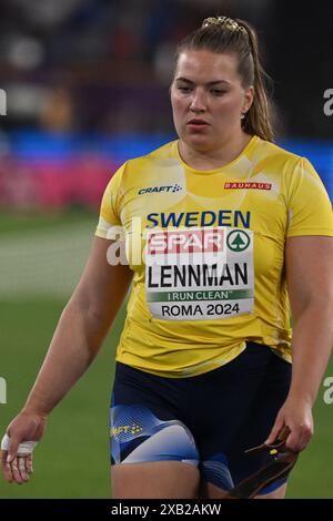 Sara Lennman während der Shot-Put-Weltmeisterschaft 2024 im Olympiastadion am 7. Juni 2024 in Rom, Italien. Stockfoto