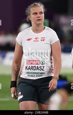 Klaudia Kardasz während der Shot-Put-Leichtathletik-Europameisterschaft 2024 im Olympiastadion am 7. Juni 2024 in Rom, Italien. Stockfoto