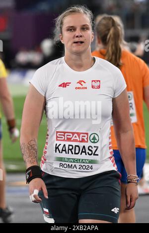 Klaudia Kardasz während der Shot-Put-Leichtathletik-Europameisterschaft 2024 im Olympiastadion am 7. Juni 2024 in Rom, Italien. Stockfoto