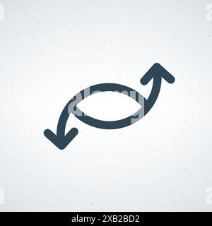Zwei gekreuzte Pfeile nach oben, lineare Pfeile nach oben. Strategierichtung. Abbildung des Rohteils Vektors isoliert Stock Vektor