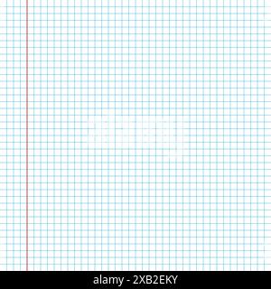 Karierte Notizbuchseite mit blauen Linien auf weiß. Vektor-EPS10-Modell Stock Vektor