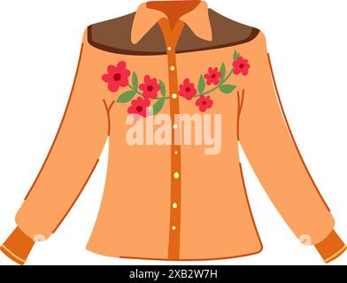 Land Cowgirl Hemd Cartoon Vektor Illustration Stock Vektor