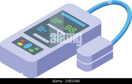 Digitales Pulsoxymeter zur Anzeige des Sauerstoffsättigungsniveaus im Blut Stock Vektor