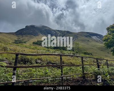 Blick auf die Landschaft vom Eravikulam Nationalpark in den Kannan Devan Hills in der Nähe von Munnar. Es befindet sich im Devikulam Taluk des Distrikts Idukki i. Stockfoto