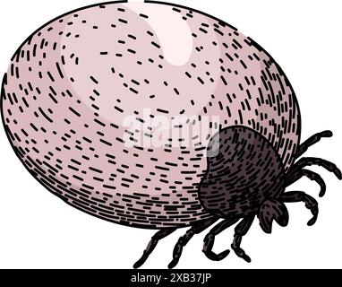 Bug Tick Skizze Hand gezeichneter Vektor Stock Vektor