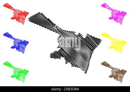 Albany City, New York (Vereinigte Staaten Städte, Vereinigte Staaten von Amerika, usa Stadt) Karte Vektorillustration, Scribble Skizze Stadt Albany Karte Stock Vektor