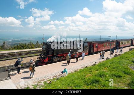 Auf dem Gipfel der Brocken-Harzbahn, Deutschland Stockfoto