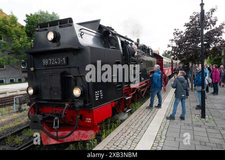 Dampflokomotive Wernigerode, Harzer Bahn, Deutschland Stockfoto