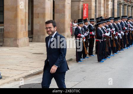 Barcelona, Spanien. Juni 2024. Alles ist vorbereitet für den Beginn der 15. Legislaturperiode der katalanischen Generalitat, wo noch nicht bekannt ist, wer Präsident des parlaments sein wird." Todo está präparado para que comience la 15ª legislative latura de la Generalitat de Cataluña, donde aún no se sabe quién será el presidente del parlamento." Auf dem Bild: pere aragones News Politics -Barcelona, Spanien montag, 10. juni 2024 (Foto: Eric Renom/LaPresse) Credit: LaPresse/Alamy Live News Stockfoto