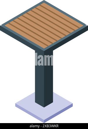 Street-Food-Wagen mit Isometrie des Schirms, Street-Food-Konzept Stock Vektor