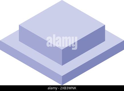 3D isometrisches leeres doppeltes quadratisches Podium, das Perspektive schafft Stock Vektor