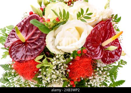 Bunter Blumenstrauß schöner bunter Blumenstrauß in den Farben rot und weiß *** bunter Blumenstrauß schöner bunter Blumenstrauß in den Farben rot und weiß Stockfoto