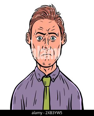 Ein Mann mit Krawatte ist schockiert Stock Vektor