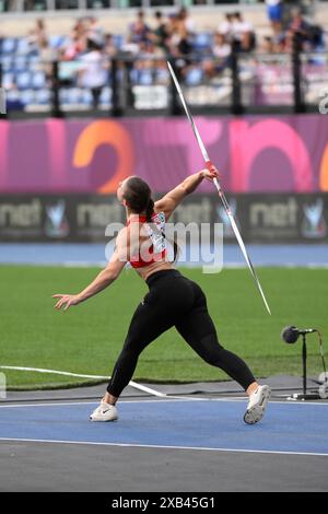 Rom, Italien. Juni 2024. Isabel Posch am 2. Tag der European Athletics 08. Juni 2024 im Olympiastadion in Rom Credit: Independent Photo Agency/Alamy Live News Stockfoto