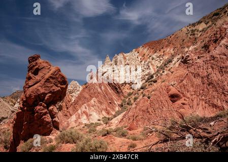 Eisfarbene Felsen entlang einer 27 km langen Feldstraße, die durch das Grand Staircase Escalante National Monument in Kanab, Utah führt Stockfoto