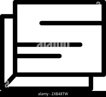 Darstellung eines Liniensymbols, das ein Dokument darstellt, das gedruckt wird Stock Vektor