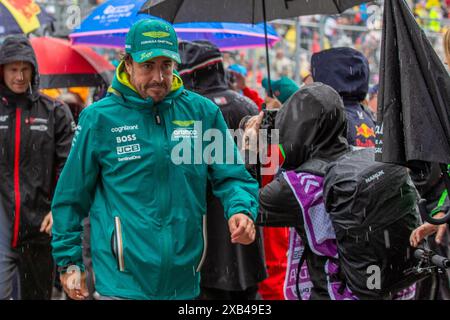 Fernando Alonso (ESP) - Aston Martin Aramco F1 Team - Aston Martin AMR24 - Mercedesduring Formula 1 AWS Grand Prix du Canada 2024, Montreal, Quebec, Kanada, vom 6. Bis 9. Juni - Runde 9 von 24 von 2024 F1 World Championship Stockfoto