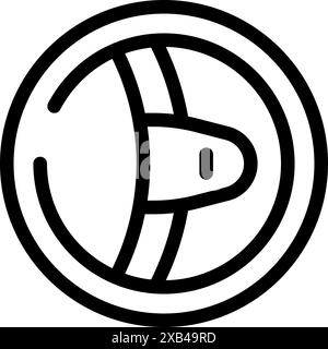 Einfaches Strichsymbol für das Lenkrad eines Autos, perfekt für Projekte im Zusammenhang mit Transport, Fahren und Fahrzeugen Stock Vektor