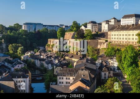 Die luxemburgische Altstadt, das Viertel Ville Haute, ist das UNESCO-Weltkulturerbe in Luxemburg Stockfoto