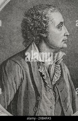 Edmond Louis Alexis Dubois-Crancé (1747-1814). Französischer Offizier und Politiker. Während des Direktoriums war er Abgeordneter im Rat der Fünfhundert. Für kurze Zeit war er 1799 Kriegsminister. Hochformat. Stich von Pannemaker. "Geschichte der Französischen Revolution". Band I, 1876. Stockfoto