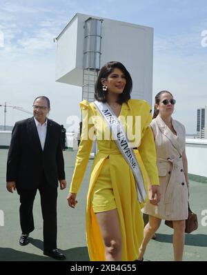 GYE SOLCA MISS UNIVERSE Guayaquil, Montag, 10. Juni 2024 die nicaraguanische Sheynnis Palacios, Miss Universe 2023 nahm an der Pressekonferenz Teil, auf der Solca das Projekt Hope präsentierte, das sich an Kinder mit Krebs richtete Fotos CÃ sar Munoz API Guayaquil Guayas Ecuador SOI GYE SOLCA MISSUNIVERSE f5d862751b84d8898898a334475x75 xCÃ Stockfoto