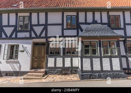 Bogense am Kattegat, Altstadt, historisches Fachwerkhaus, Fyn, Insel Fünen, Ostsee, Dänemark Stockfoto