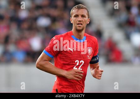 Hradec Kralove, Tschechische Republik. Juni 2024. TOMAS SOUCEK, Kapitän der Tschechischen Republik während des internationalen Freundschaftsfußballspiels zwischen der Tschechischen Republik und Nordmazedonien am 10. Juni 2024 in Hradec Kralove in der Tschechischen Republik. (Kreditbild: © Slavek Ruta/ZUMA Press Wire) NUR REDAKTIONELLE VERWENDUNG! Nicht für kommerzielle ZWECKE! Quelle: ZUMA Press, Inc./Alamy Live News Stockfoto