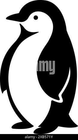 Niedliche Pinguin-Silhouette. Vektorabbildung Stock Vektor