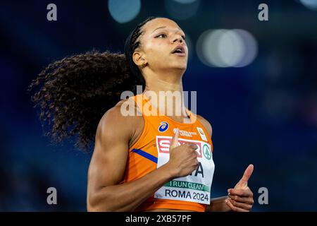 Rom, Italien. Juni 2024. ROM – Tasa Jiya im 200-Meter-Halbfinale am vierten Tag der Leichtathletik-Europameisterschaft. ANP IRIS VAN DEN BROEK Credit: ANP/Alamy Live News Stockfoto