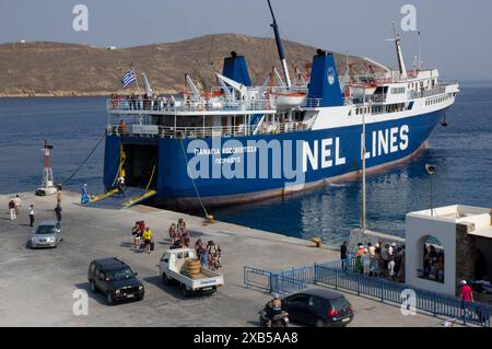 Griechische Insel Fähren, Serifos, Griechenland Stockfoto
