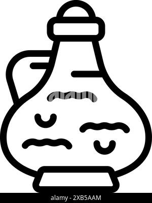 Einfaches Symbol einer großen Kanne, die mit einer Flüssigkeit gefüllt ist und mit einem Korkdeckel, isoliert auf weißem Hintergrund Stock Vektor