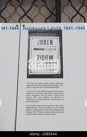 Berlin-Riga, One-Way Ticket Ausstellung im Rigaer Ghetto & Lettischen Holocaust Museum, ein Güterwagen für den Transport deutscher Juden nach Riga. Stockfoto