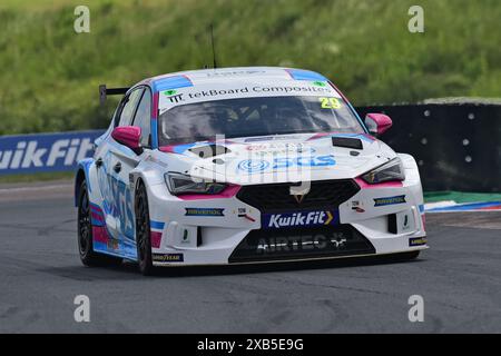 Scott Sumpton, Cupra Leon, Restart Racing, BTCC, British Touring Car Championship, Runden zehn, elf und zwölf der Saison 2024, von den Thruxto Stockfoto