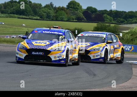 Dan Cammish, Ford Focus ST, NAPA Racing UK, Ash Sutton, Ford Focus ST, NAPA Racing UK, BTCC, British Touring Car Championship, Runden zehn, elf und Stockfoto