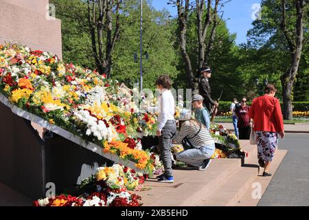 Am 4. Mai 1990 verkündete Lettland seine Unabhängigkeit von der UdSSR nach Jahrzehnten der sowjetischen Besatzung, und dieses Datum wird immer gefeiert. Stockfoto