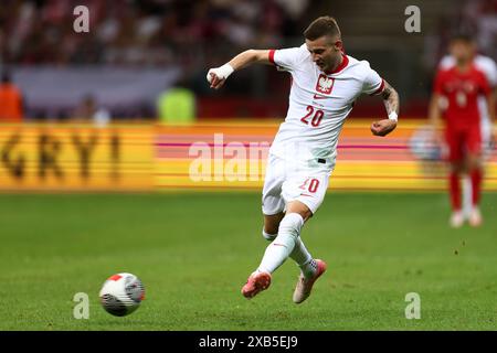 Warschau, Polen. Juni 2024. Sebastian Szymanski (Polen) während des Internationalen Freundschaftsfußballspiels zwischen Polen und Turkiye am 10. Juni 2024 bei PGE Narodowy in Warschau, Polen - Foto Piotr Matusewicz/DPPI Credit: DPPI Media/Alamy Live News Stockfoto