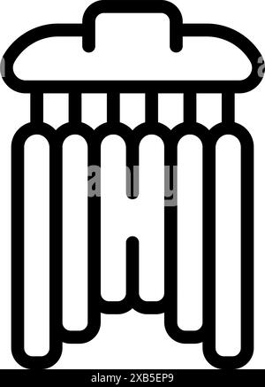 Schlichtes Schwarz-weiß-Symbol eines Kleiderbügels, perfekt für Mode- und Einzelhandelsprojekte Stock Vektor