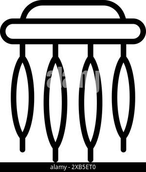 Einfache Schwarzweiß-Linienzeichnung einer Haarspange, nützlich für Websites oder Apps mit Schönheit oder Mode Stock Vektor