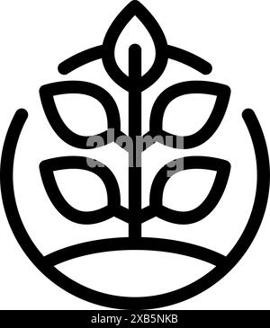 Das Symbol einer Pflanze, die innerhalb eines Kreises wächst und das Konzept des Umweltschutzes repräsentiert Stock Vektor