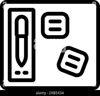 Büroschreibtisch-Organisationssystem mit Stifthalter und Haftnotizen für höhere Produktivität Stock Vektor