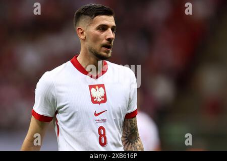 Warschau, Polen. Juni 2024. Jakub Moder von Polen während des internationalen Freundschaftsfußballspiels zwischen Polen und Turkiye am 10. Juni 2024 im PGE Narodowy in Warschau, Polen - Foto Piotr Matusewicz/DPPI Credit: DPPI Media/Alamy Live News Stockfoto