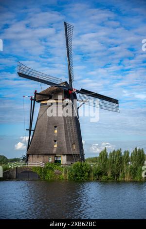 UNESCO Werelderfgoed Kinderdijk Molens, alte Windmühlen in Kinderdijk in Rotterdam, Niederlande Stockfoto