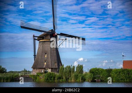 UNESCO Werelderfgoed Kinderdijk Molens, alte Windmühlen in Kinderdijk in Rotterdam, Niederlande Stockfoto