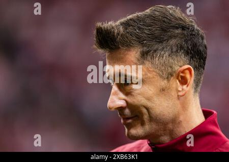 Warschau, Polen. Juni 2024. Robert Lewandowski aus Polen wurde während des Freundschaftsspiels vor der UEFA EURO 2024 zwischen Polen und der Türkei im PGE Narodowy Stadion gesehen. Quelle: Mikołaj Barbanell/Alamy Live News Stockfoto