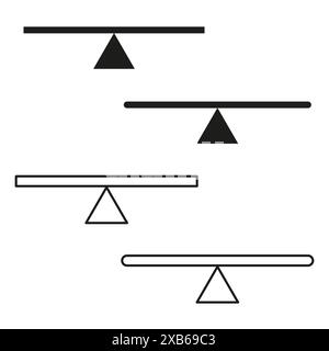 Wippe-Symbole gesetzt. Balancesymbole. Schwarze Vektorgrafik. Einfaches Design. Stock Vektor