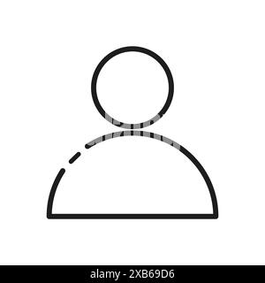 Vektorsymbol für Benutzerprofil. Symbol für die einfache Personsilhouette. Vektorgrafik für Account-Avatar. Benutzeroberflächenelement. Stock Vektor