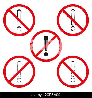Verbotsschilder gesetzt. Warnsymbole mit Vorsicht. Vektor ohne Symbole. Stock Vektor