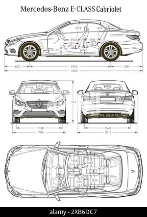 Mercedes Benz E-Klasse Cabriolet 2013 Stock Vektor