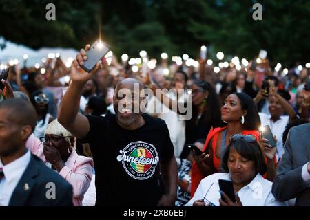 Washington, Usa. Juni 2024. Die Gäste feiern am 10. Juni 2024 in Washington, D.C. (Foto: Aaron Schwartz/SIPA USA) auf dem Südrasen des Weißen Hauses. Credit: SIPA USA/Alamy Live News Stockfoto